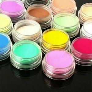 ערכות איפור 18 Colors Acrylic Nail Art Tips UV Gel Powder Dust DIY Decoration Set Manicure@