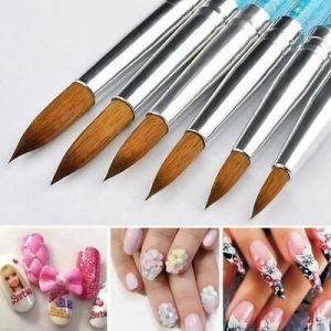ערכות איפור 6pcs/set Kolinsky Acrylic Nail Brush for Nail Art Manicure Powder Top Quality