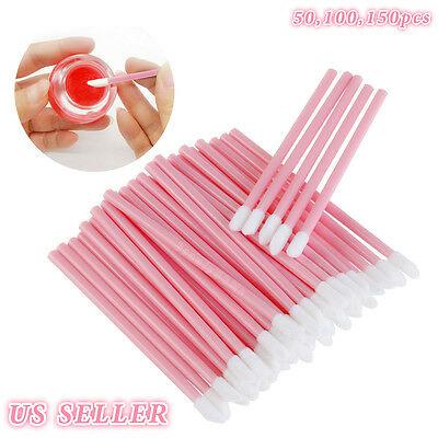 ערכות איפור 50 100 150x Disposable Lip Brush Set Gloss Lipstick Wands Applicator Makeup Tool