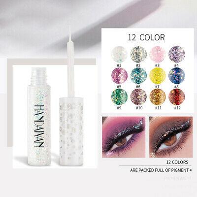 ערכות איפור 12Colors Waterproof Glitter Shiny Eyeshadow Liquid Eyeliner Makeup Eye Liner Pen